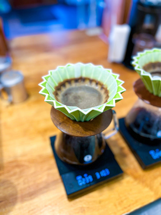 pour over coffee brewing